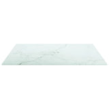 Table Top White 50x50 cm 6 mm Tempered Glass with Marble Design - Side View
