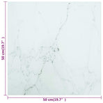 Table Top White 50x50 cm 6 mm Tempered Glass with Marble Design