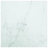 Table Top White 60x60 cm 6 mm Tempered Glass with Marble Design