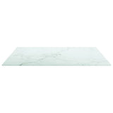 Table Top White 60x60 cm 6 mm Tempered Glass with Marble Design