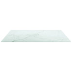 Table Top White 60x60 cm 6 mm Tempered Glass with Marble Design