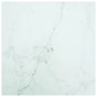 Table Top White 80x80 cm 6 mm Tempered Glass with Marble Design
