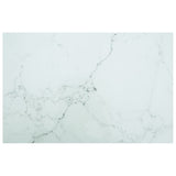 Table Top White 100x62 cm 8mm Tempered Glass with Marble Design