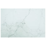 Table Top White 100x62 cm 8mm Tempered Glass with Marble Design