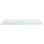 Table Top White 100x62 cm 8mm Tempered Glass with Marble Design