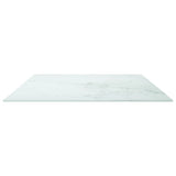 Table Top White 100x62 cm 8mm Tempered Glass with Marble Design - Top-Down View