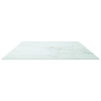 Table Top White 120x65 cm 8mm Tempered Glass with Marble Design