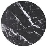 Table Top Black ?0x0.8 cm Tempered Glass with Marble Design