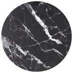 Table Top Black ?0x0.8 cm Tempered Glass with Marble Design