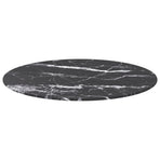 Table Top Black ?0x0.8 cm Tempered Glass with Marble Design