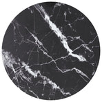 Table Top Black ?0x0.8 cm Tempered Glass with Marble Design