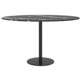 Table Top Black ?0x0.8 cm Tempered Glass with Marble Design