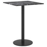 Table Top Black 30x30 cm 6 mm Tempered Glass with Marble Design - Top-Down View