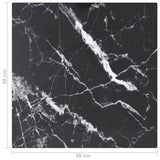 Table Top Black 30x30 cm 6 mm Tempered Glass with Marble Design - 45-Degree Angle