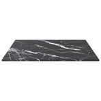Table Top Black 40x40 cm 6 mm Tempered Glass with Marble Design