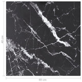 Table Top Black 40x40 cm 6 mm Tempered Glass with Marble Design