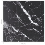 Table Top Black 40x40 cm 6 mm Tempered Glass with Marble Design