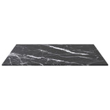 Table Top Black 50x50 cm 6 mm Tempered Glass with Marble Design