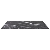 Table Top Black 60x60 cm 6 mm Tempered Glass with Marble Design