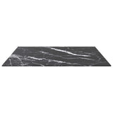 Table Top Black 70x70 cm 6 mm Tempered Glass with Marble Design