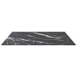 Table Top Black 70x70 cm 6 mm Tempered Glass with Marble Design - Side View