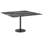 Table Top Black 70x70 cm 6 mm Tempered Glass with Marble Design