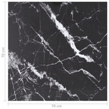 Table Top Black 70x70 cm 6 mm Tempered Glass with Marble Design