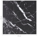 Table Top Black 70x70 cm 6 mm Tempered Glass with Marble Design