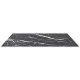 Table Top Black 80x80 cm 6 mm Tempered Glass with Marble Design