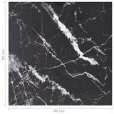 Table Top Black 80x80 cm 6 mm Tempered Glass with Marble Design