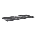 Table Top Black 100x50 cm 6mm Tempered Glass with Marble Design