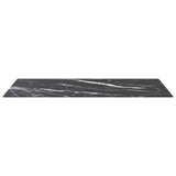 Table Top Black 100x50 cm 6mm Tempered Glass with Marble Design