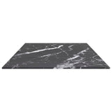 Table Top Black 100x50 cm 6mm Tempered Glass with Marble Design