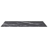 Table Top Black 100x62 cm 8mm Tempered Glass with Marble Design - Side View