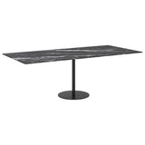 Table Top Black 100x62 cm 8mm Tempered Glass with Marble Design - 45-Degree Angle