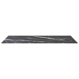 Table Top Black 120x65 cm 8mm Tempered Glass with Marble Design - Side View