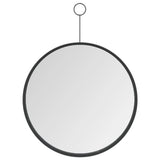 Hanging Mirror with Hook Black 30 cm - Front View