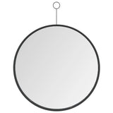 Hanging Mirror with Hook Black 40 cm - Front View
