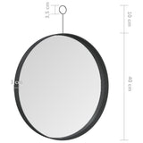 Hanging Mirror with Hook Black 40 cm