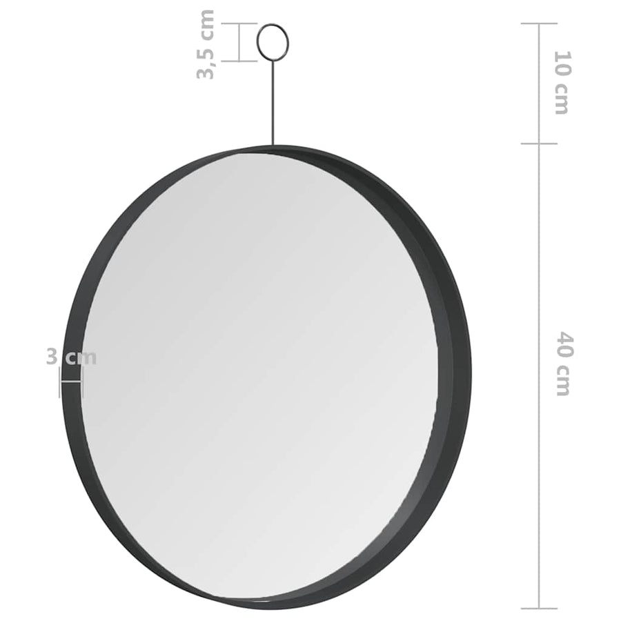 Hanging Mirror with Hook Black 40 cm