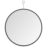 Hanging Mirror with Hook Black 50 cm - Front View