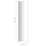 Mirror White 120x30 cm - 45-Degree Angle