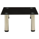 TV Stand Black 40x35x17 cm Tempered Glass - Side View