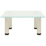 TV Stand Frosted 40x35x17 cm Tempered Glass - Front View