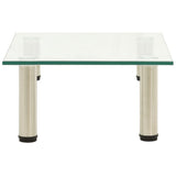TV Stand Transparent 40x35x17 cm Tempered Glass - Side View