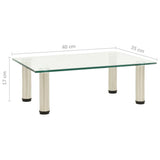 TV Stand Transparent 40x35x17 cm Tempered Glass - 45-Degree Angle