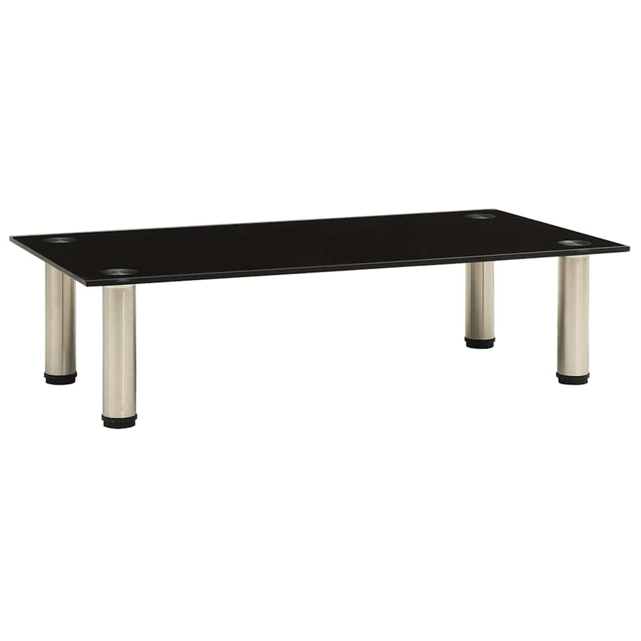 TV Stand Black 60x35x17 cm Tempered Glass