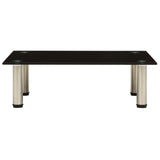 TV Stand Black 60x35x17 cm Tempered Glass - Front View