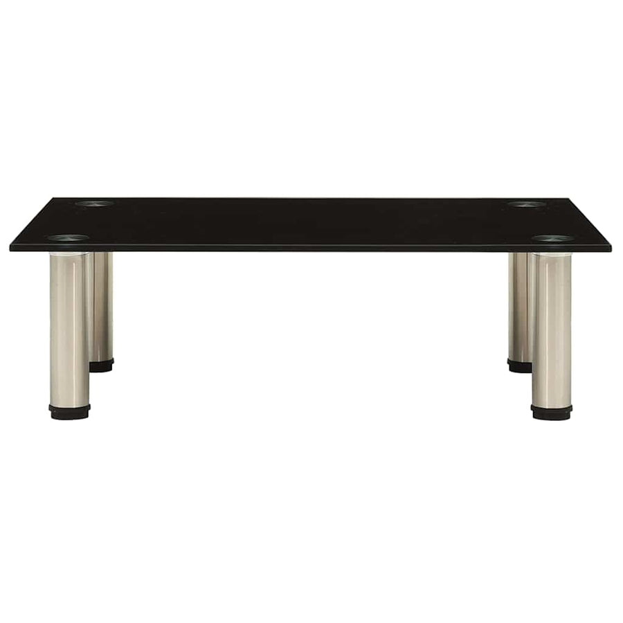 TV Stand Black 60x35x17 cm Tempered Glass