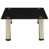 TV Stand Black 60x35x17 cm Tempered Glass - Side View